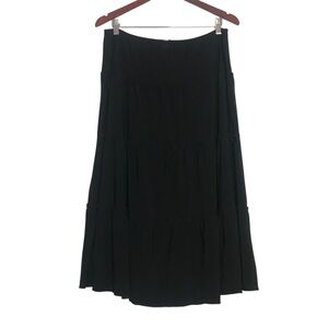 Vintage Fashion Bug 90s Black Tiered MIDI/Maxi Skirt Womens Size L/XL Goth Boho